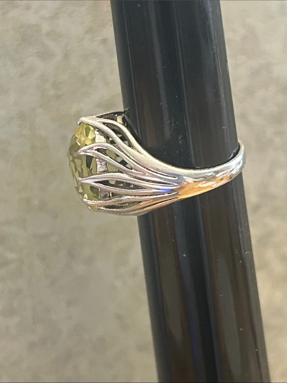 Sterling Silver Lemon Quartz Statement Ring